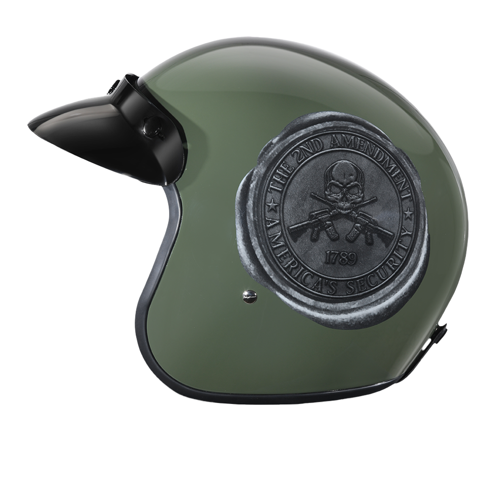 DOT Motorcycle Helmet - 2nd Amendment Seal - Open Face - Cruiser - DC6-1789-DH