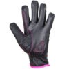 Leather Riding Gloves - Women's - Pink Embroidery - Full Finger - Motorcycle - GLZ106-EBL1-PINK-DL