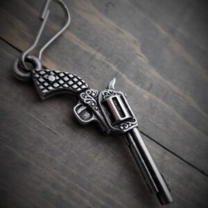 Zipper Pull - Revolver - Hand Gun - Lead Free Pewter - Made In U.S.A. - BZP-24-DS