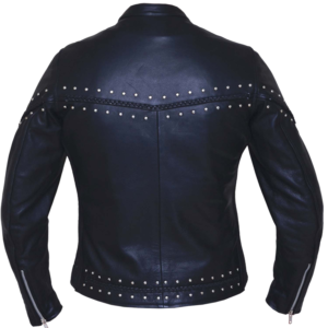 UNIK Ladies Premium Leather Jacket With Studs and Braid Design - SKU 6810-00-UN