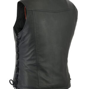 Leather Motorcycle Vest - Women's - Lightweight - Side Laces - DS280-DS