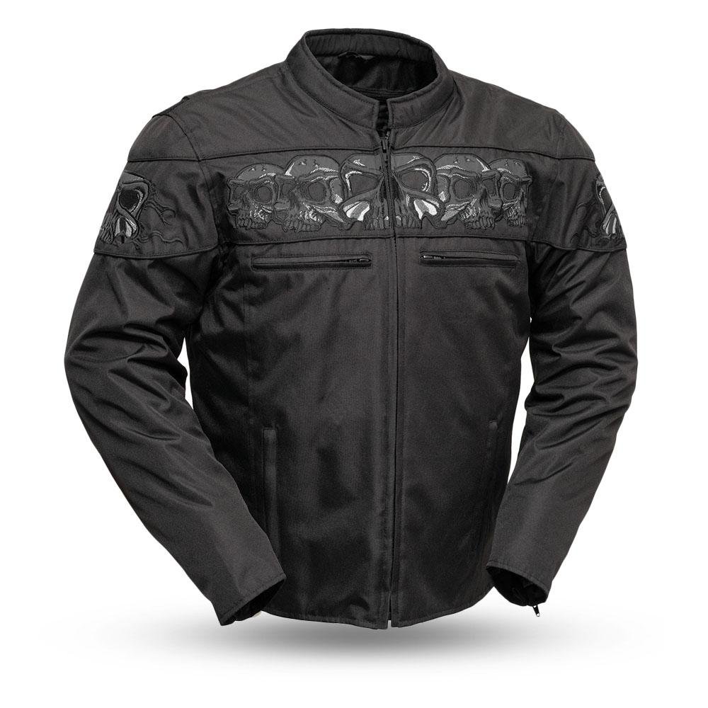 Cordura Motorcycle Jacket - Men's - Reflective Skulls - Immortal - FIM450TEX-BLK-FM