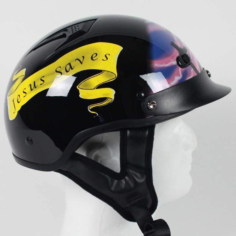 DOT Motorcycle Helmet - Two Helmets - Shorty - Christian Cross - 1VPC-HH-HI Size Chart