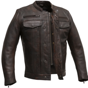 The Raider - Men's Copper Diamond Naked Leather Motorcycle Jacket - Up To Size 5XL - SKU FIM263CVZ-FM