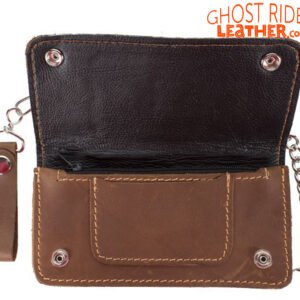 Leather Chain Wallet - Heavy Duty - Brown - AC51-11-BRN3-DL