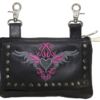 Leather Belt Bag - Pink - Heart Wings Design - Handbag - BAG35-EBL1-PINK-DL