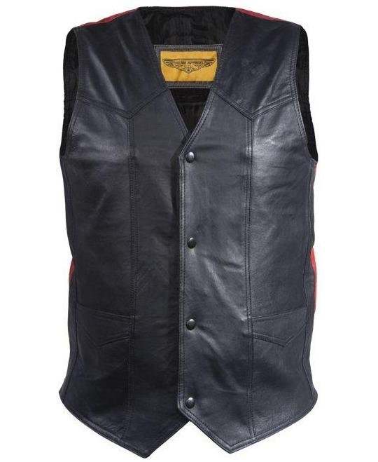 Leather Vest - Men's - Rebel Flag - Confederate - MV2700-DL