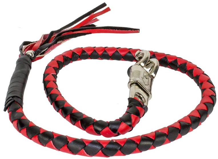 Get Back Whip - Black and Red Leather - 42 Inches -  GBW6-11-DL