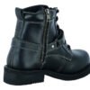 Leather Motorcycle Boots - Women's - Black - Side Zippers - DS9766-DS