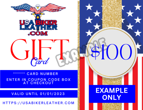 Gift card for USA Biker Leather - Home of Premium Biker Leather Apparel and Helmets