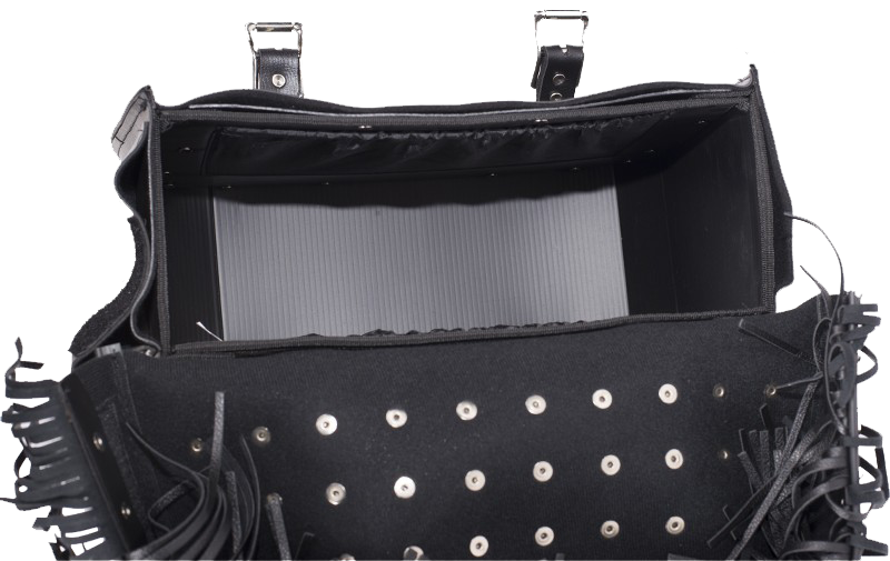 Saddlebags - PVC - Fringe - Studs - Lock - SD4030-PV-DL