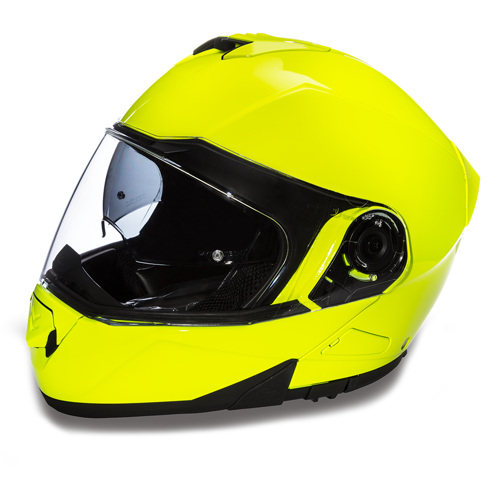 DOT Motorcycle Helmet - Fluorescent Yellow - Modular - Full Face - MG1-FY-DH