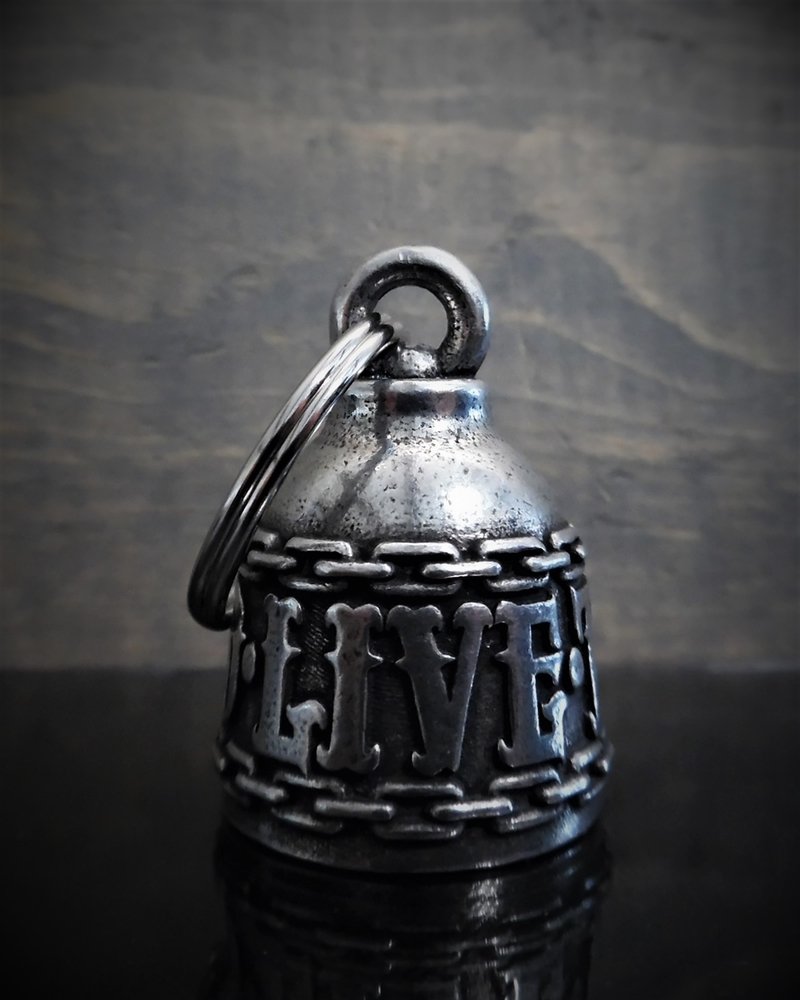 Live To Ride - Pewter - Motorcycle Spirit Bell - Made In USA - SKU BB89-DS