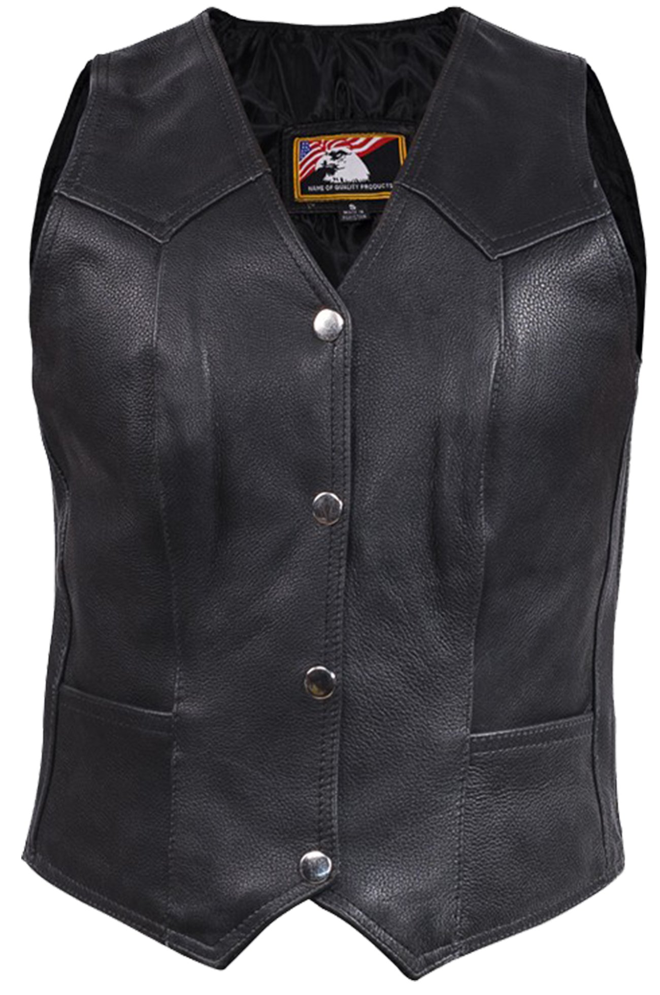 Leather Vest - Women's - Pleated Front and Back - LV8502-DL