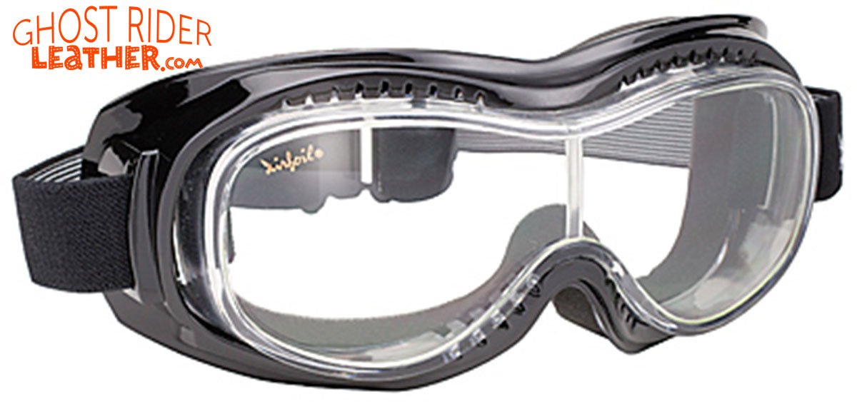 Goggles - Fit Over Eyeglasses - Clear Lens - Motorcycle Eyewear - 9305-CLEAR-DS
