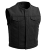 Canvas Motorcycle Vest - Men's - Black - Up To 5XL - Lowside - FIM659CNV-BLK-FM