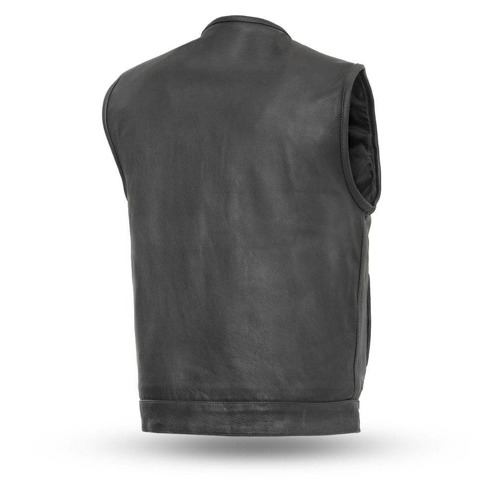 Leather Motorcycle Vest - Men's - Club Style - Up To 8XL - FIM639NOC-FM