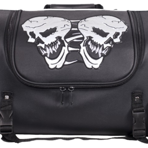 Motorcycle Sissy Bar Bag with Reflective Skulls - Medium - Biker Gear Bags - SB84-SKULL-MED-DL