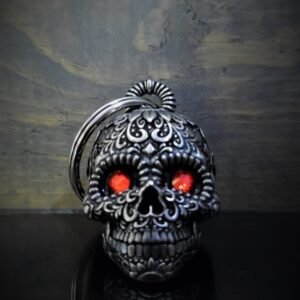 Sugar Skull Diamond - Pewter - Motorcycle Spirit Bell - Made In USA - SKU BB77-DS
