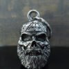 Old School Biker Skull - Pewter - Motorcycle Gremlin Bell - Made In USA - SKU BB96-DS