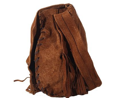 Brown Suede Leather Purse - Peace Sign - Fringe - Handbag - AC2050-DL