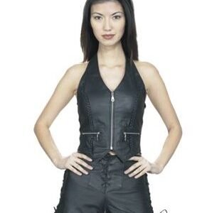 Leather Shorts with Side Laces - Women's - Biker Chick - SK952-DL.