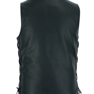 Leather Motorcycle Vest - Men's -Up To Size 8XL - Tapered Bottom - Big and Tall - DS161-TALL-DS