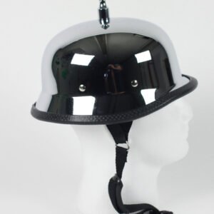 3 Inch Spike Chrome German Novelty Motorcycle Helmet - SKU GRL-SPIKE-CHROME-GERM-NOV-HI