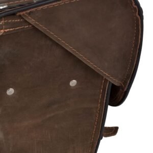 Saddlebags - Leather - Vintage Brown - Studs - Motorcycle Luggage - SD4065-STUD-BRN24-DL