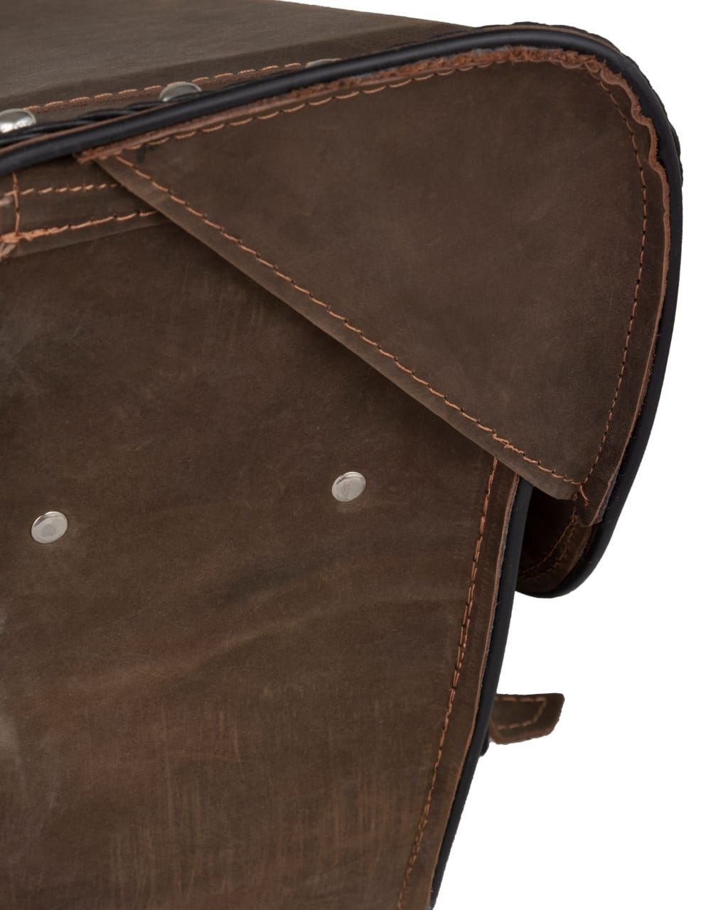 Saddlebags - Leather - Vintage Brown - Studs - Motorcycle Luggage - SD4065-STUD-BRN24-DL