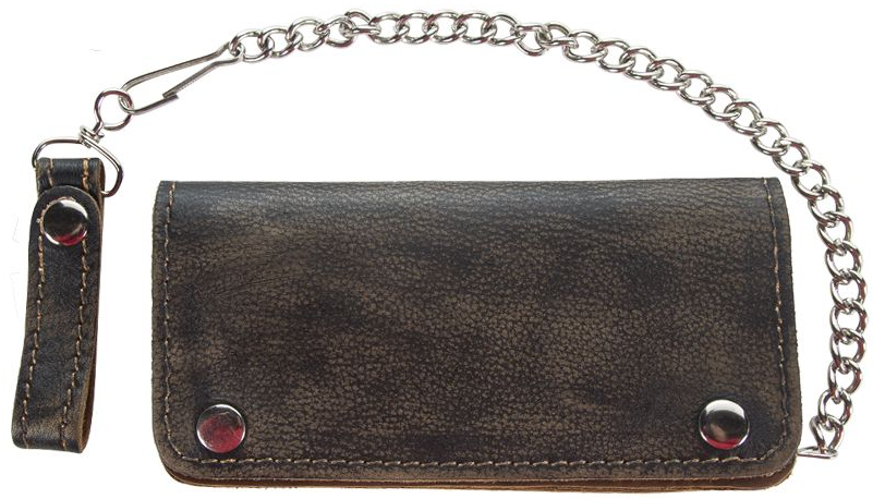 Leather Chain Wallet - Heavy Duty - Distressed Brown - AC51-12HD-DL