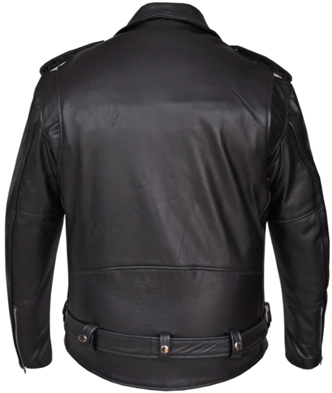 Leather Motorcycle Jacket - Men's - Side Laces - Up To Size 66 - 14.00-UN