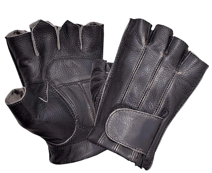 Leather Gloves - Men's - Fingerless - Antique Gray - 8135-AGR-UN