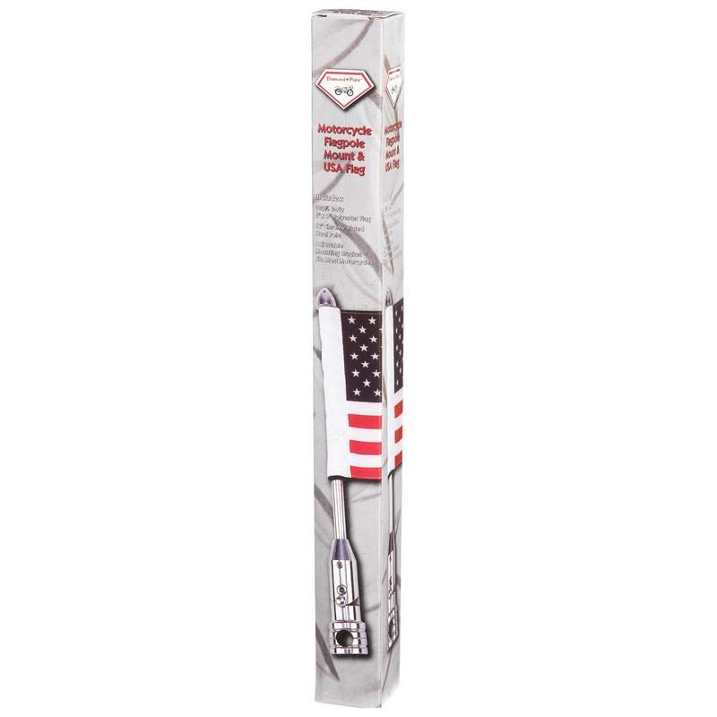 Motorcycle Flag Pole - American Flag - 13" - Accessories - BKFLAGPL-BN