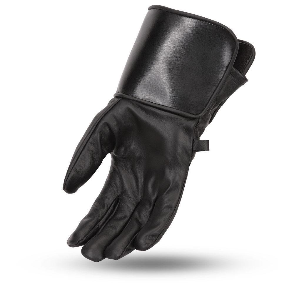 Men's Mid-Weight Lined Gauntlet Leather Motorcycle Gloves - SKU FI150GL-FM