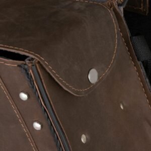 Saddlebags - Leather - Vintage Brown - Studs - Motorcycle Luggage - SD4065-STUD-BRN24-DL