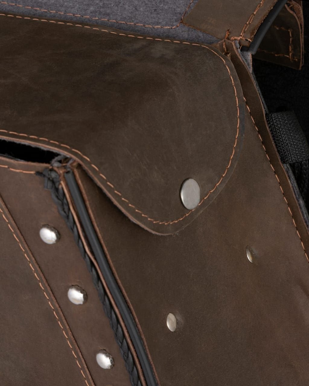 Saddlebags - Leather - Vintage Brown - Studs - Motorcycle Luggage - SD4065-STUD-BRN24-DL