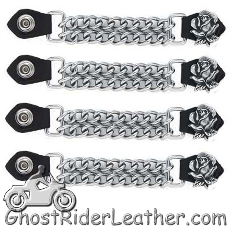 Set of Four Rose Vest Extenders with Chrome Chain - AC1060-DL
