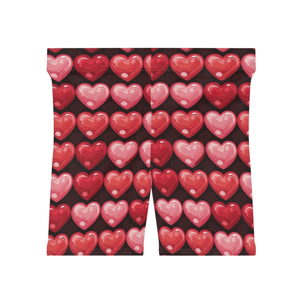 Doodle Hearts - Pink Red on Black - Women's Biker Shorts Doodle Hearts - Pink Red on Black - Women's Biker Shorts