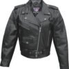 Ladies Classic Biker Leather Jacket - Split Cowhide - SKU AL2101-AL