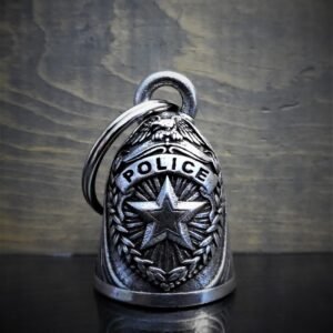 Police - Star - Pewter - Motorcycle Spirit Bell - Made In USA - SKU BB47-DS