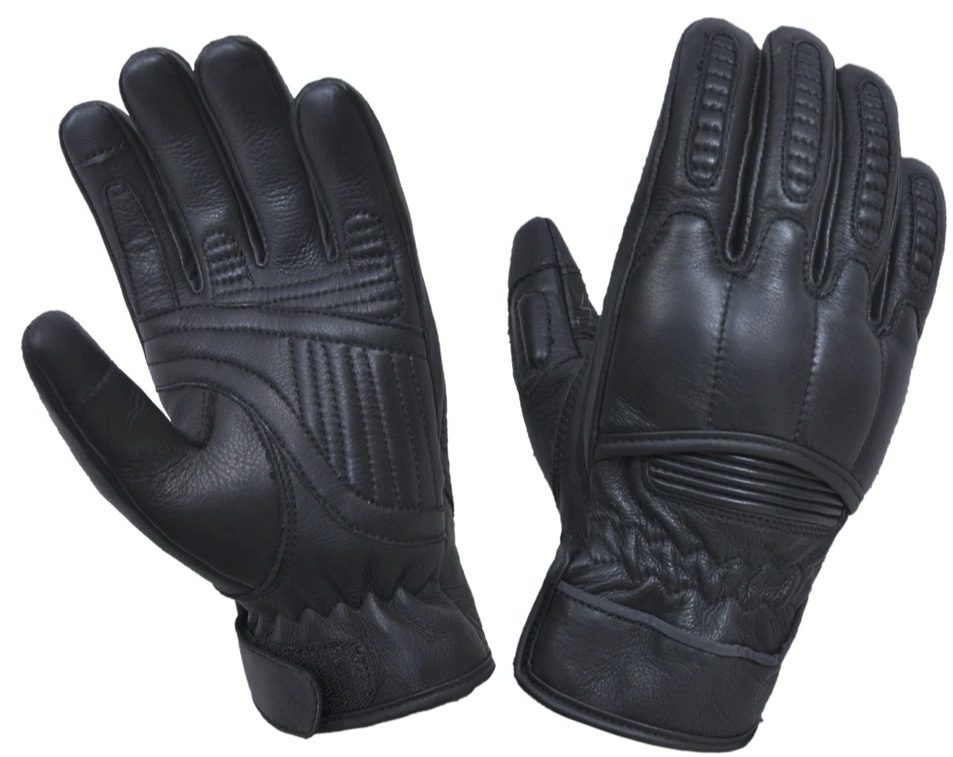 Full Finger Black Reinforced Leather Gloves - SKU 8169-00-UN