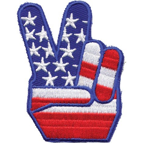 USA Flag Peace Sign Vest Patch - You Get TWO Patches - PAT-D489-DL