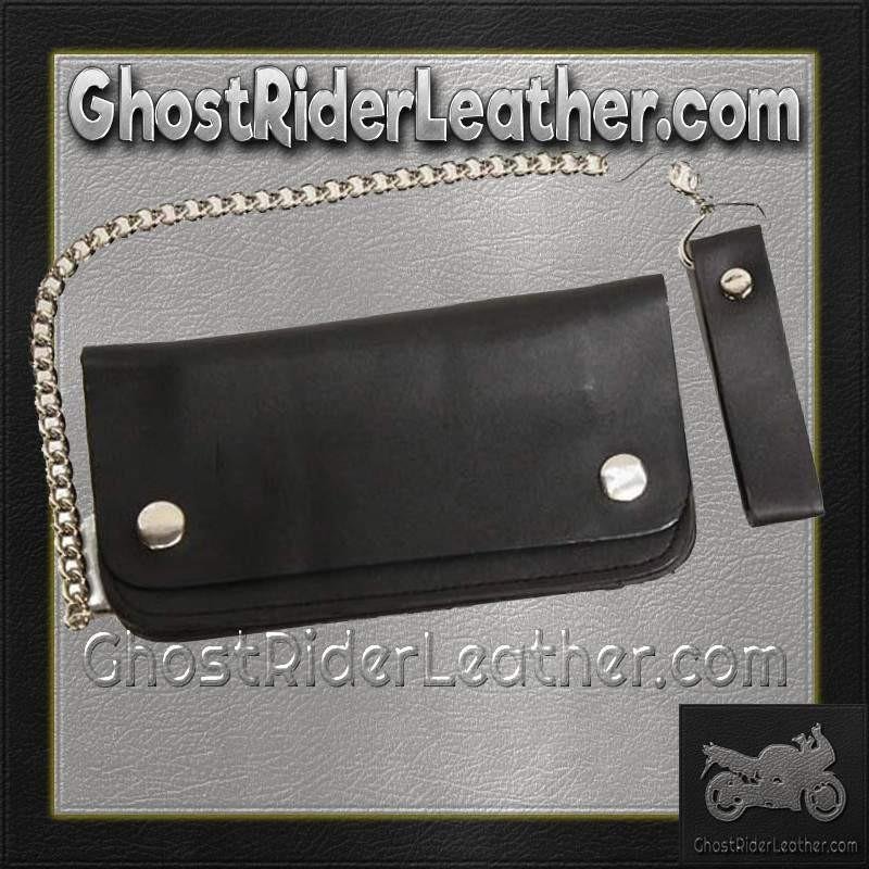Leather Chain Wallet - Heavy Duty - Naked Leather - Bifold - 6 Inch - AC50-11HD-DL
