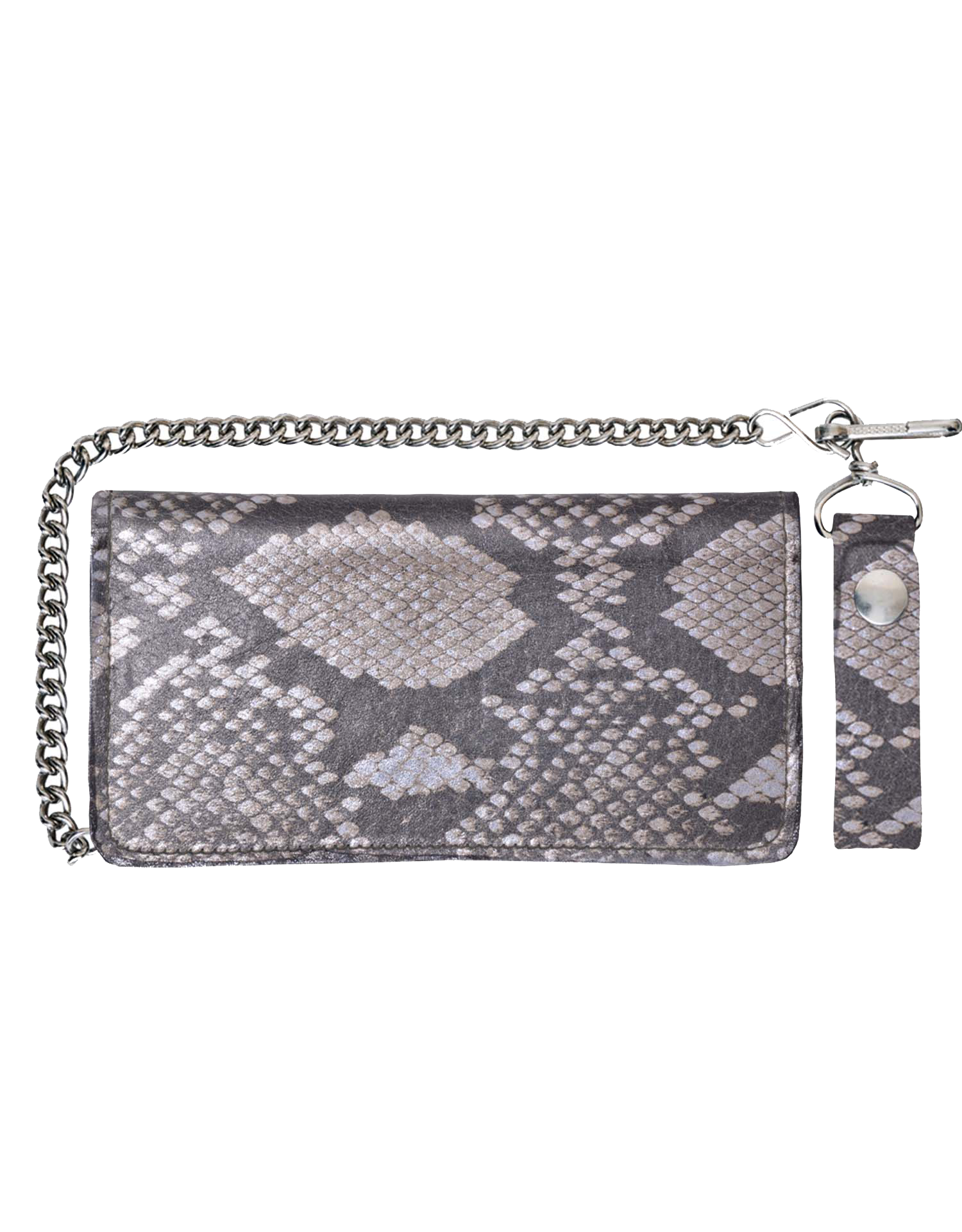 UNIK Leather Biker Chain Wallet With Snake Pattern - SKU 9096-00-UN