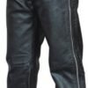 Leather Chap Pants - Men's - Zipper Pockets - Motorcycle - AL2510-AL