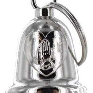 Praying Hands Inside Heart - Chrome Motorcycle Ride Bell - SKU GRL-BLC23-DL