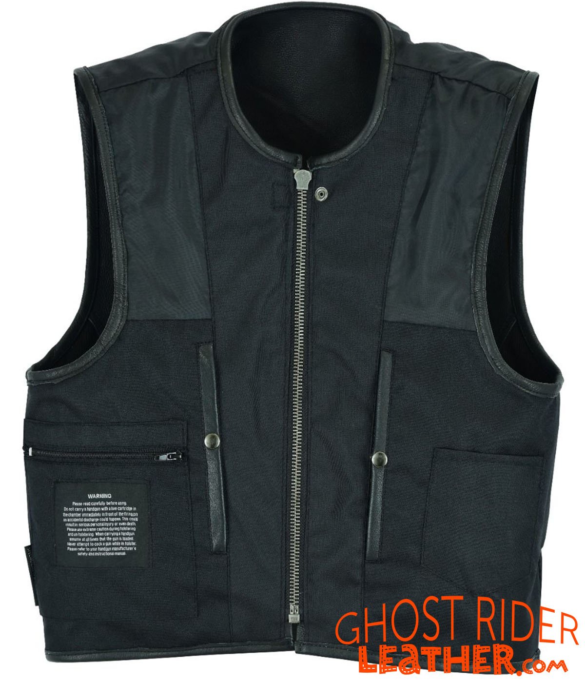 Leather Motorcycle Vest - Men's - Up To Size 5XL - Tactical - SWAT - MR-MV315-11-DL