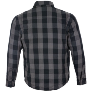 Flannel Motorcycle Shirt - Men's - Armor - Up To Size 5XL - Gray Black Plaid - SHR12-CC-DL