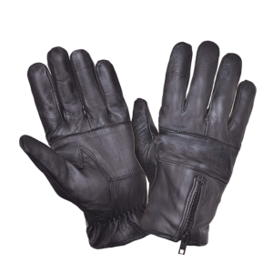 Leather Gloves - Men's - Full Finger - Zipper Closure - 8352-00-UN